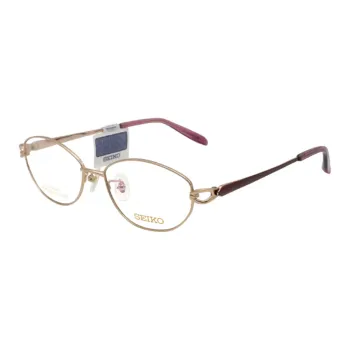 SEIKO Titanium Irregular Shape Eyeglass Frames Women's Gold