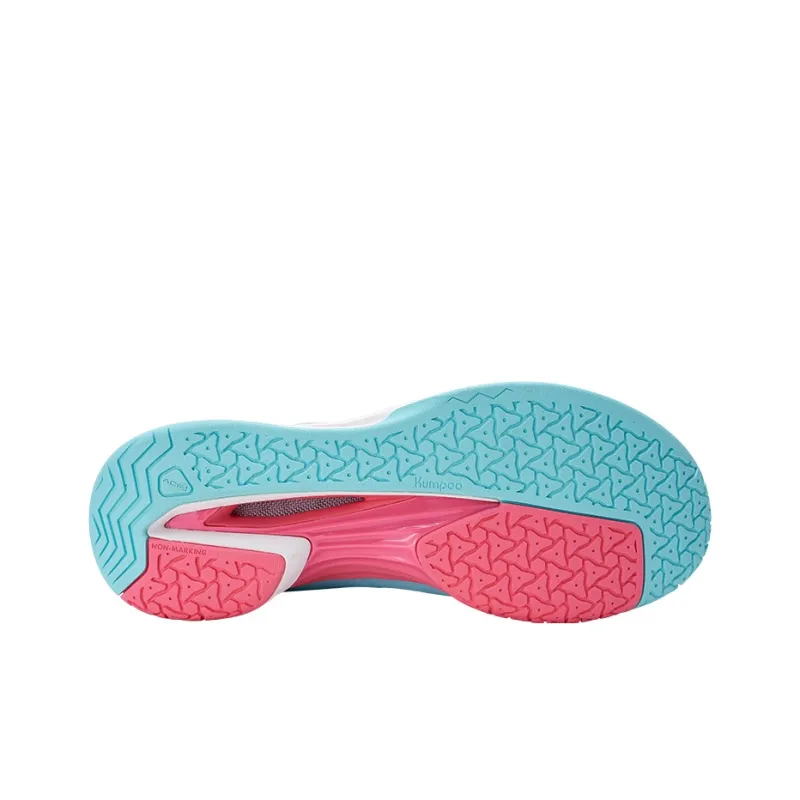 KUMPOO Badminton Shoes Unisex Mid Top White Lake Blue-6