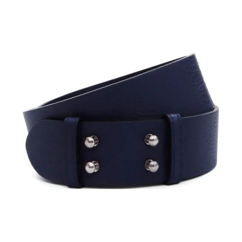 Burberry Solid Color Design Pin Buckle Leather Belts Unisex Blue-1