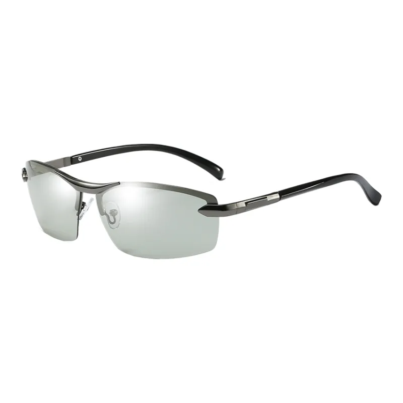 Thunder Pailong Alloy Square Sunglasses Unisex Black/Gunmetal-6