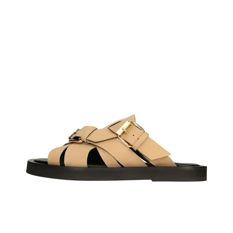 MOSCHINO Buckled Suede Slides-0