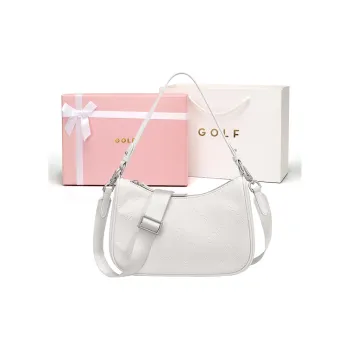 GOLF PU Shoulder Bag Regular Women's Milkshake White/Tranquil Black