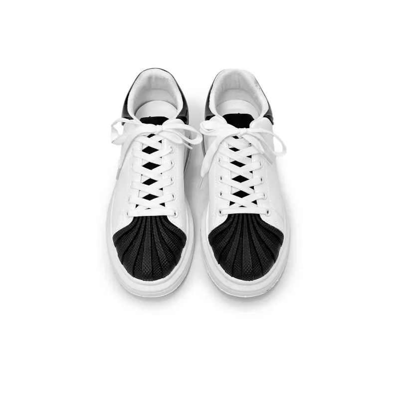 SLNU 3 Cushioning Wear Resistant Low Top Skateboard Shoes Men's Black White-3