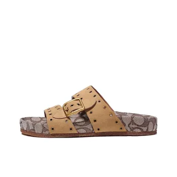 COACH Ally Slide Slippers Women's Brown