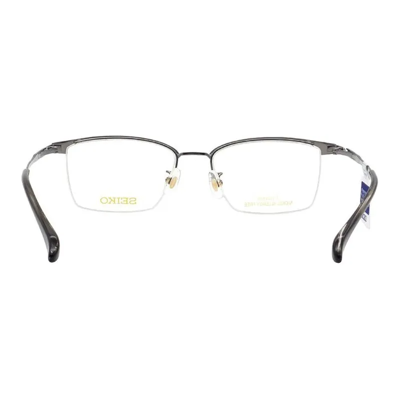 SEIKO Titanium Rectangular Eyeglass Frames Men's Black-3