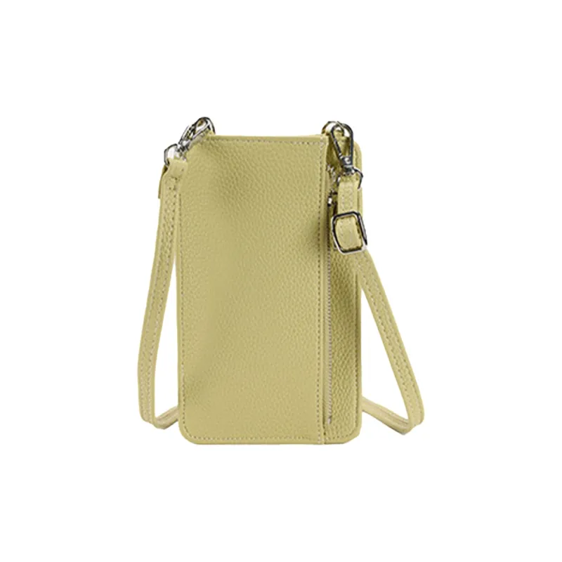 HAWA Pu Cell Phone Pouch Shoulder Bag Crossbody Bag Small Size Women's Green/Black/Gray/Apricot/Coffee/Ecru-2