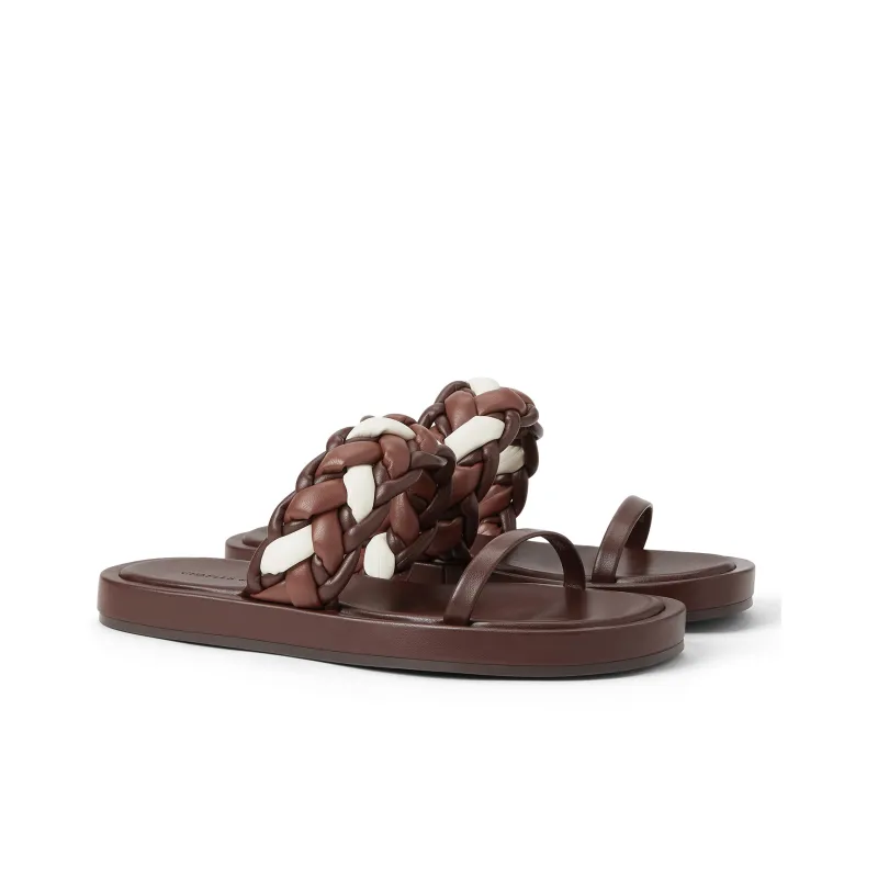 CHARLES&KEITH Composite Sole Slide Slippers 2cm Women's Multi Composite Color/Brown-4