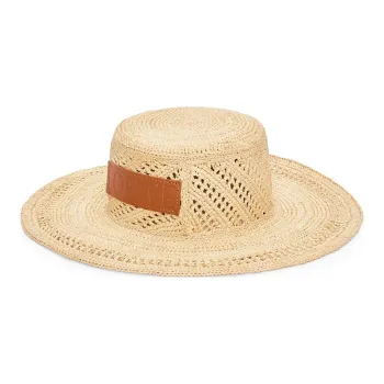LOEWE Cow Leather Bucket Hats Unisex Brown