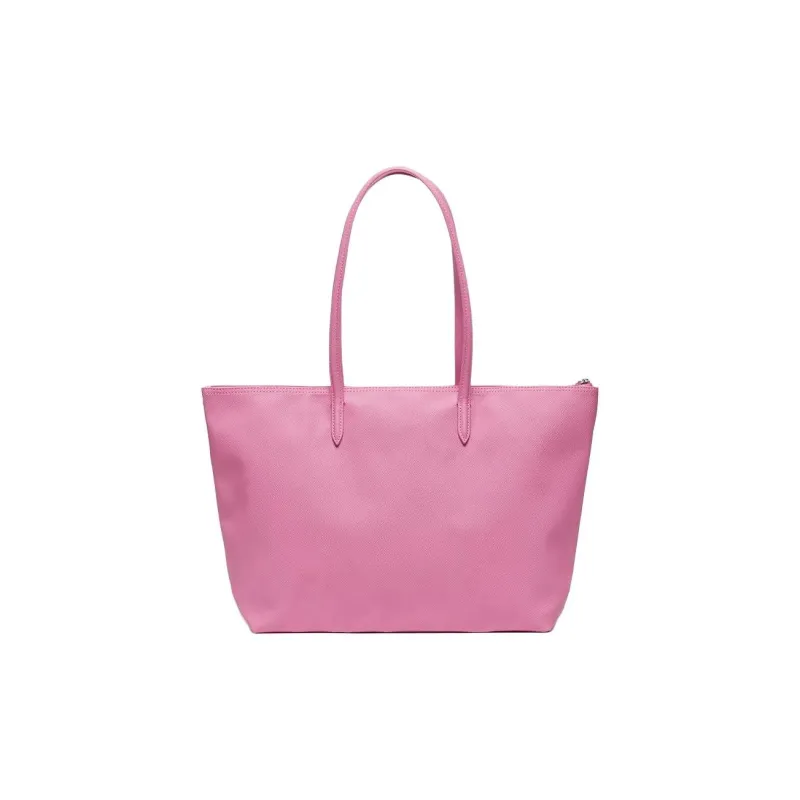 LACOSTE Synthetic Leather Tote Bag, Shopping Bag, Handbag, Shoulder Bag Regular Women's Pink-1