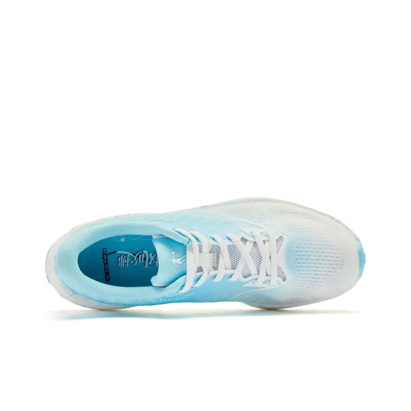 QIAODAN Flying Shadow 4.0 Cushioned Wear Resistant Slip Resistant Low Top Running Shoes Men's Jordan White Cirrus Blue-3