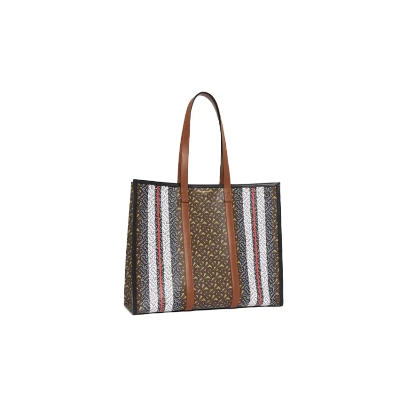 Burberry Monogram Cotton Handbag, Shoulder Bag Tubas Unisex Brown-2