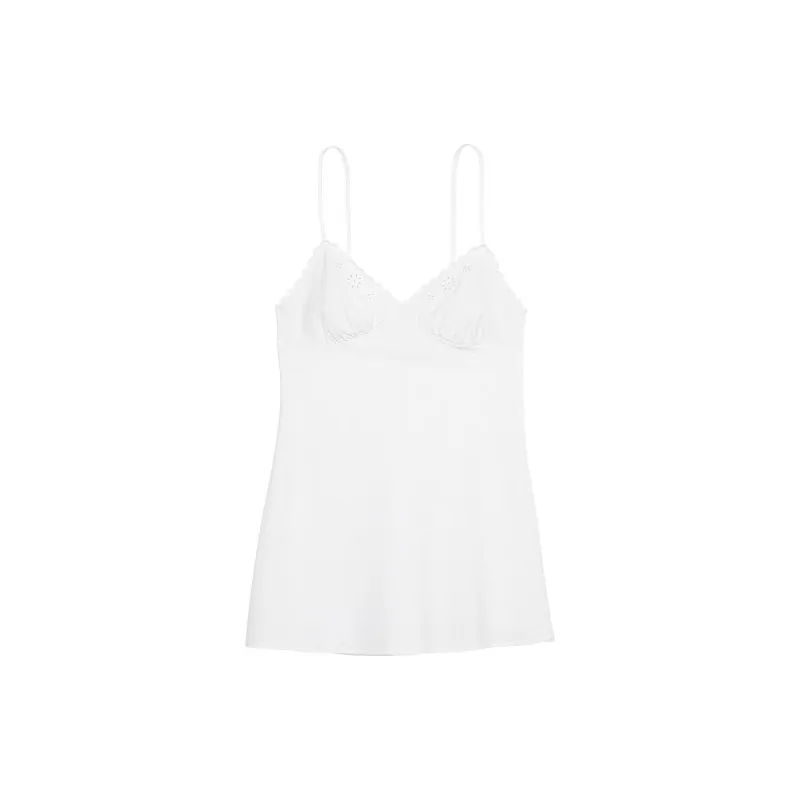 Victoria's Secret NEW Heritage Cotton Eyelet Slip Dress/White Nightgown Women's White-0