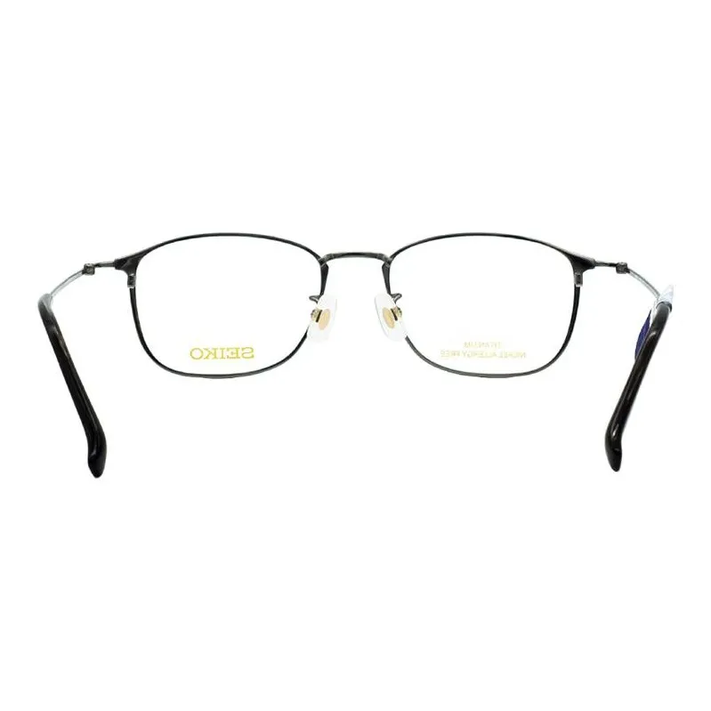 SEIKO Titanium Square Eyeglass Frames Men's Gray-2