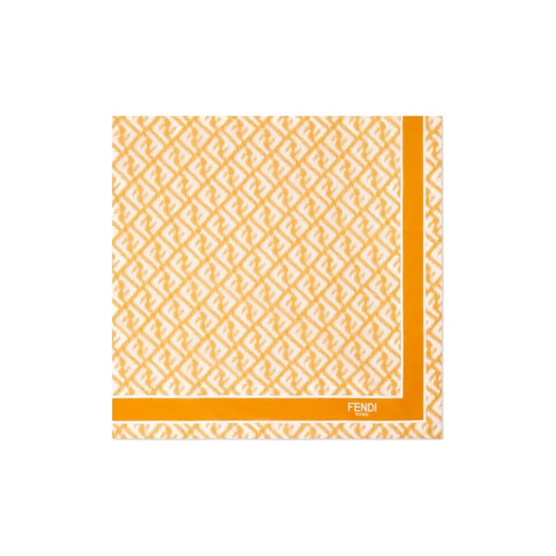 FENDI Cotton Knit Scarves Men's Orange-0