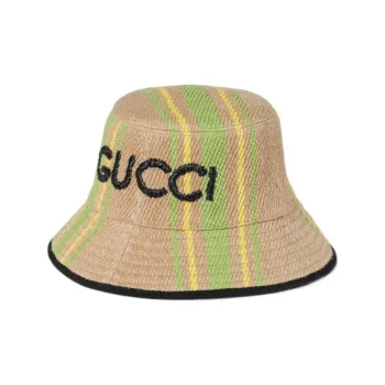 GUCCI Jute Bucket Hats Unisex Yellow