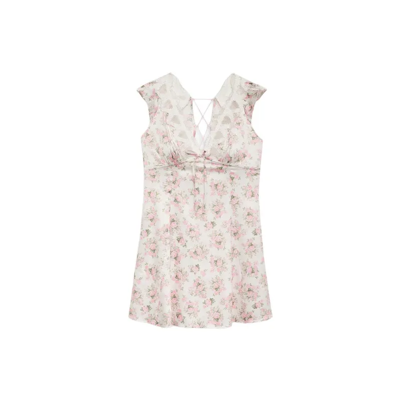 Victoria's Secret Naima Slip Dress White Floral Nightgown Women's White-0
