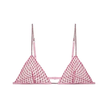 Victoria's Secret FOR LOVE & LEMONS Glitter Heart Bralette Bra Women's Shimmery Pink