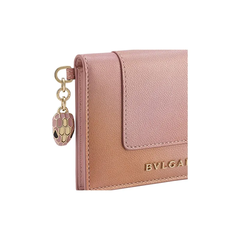 BVLGARI Serpenti Forever Goatskin Wallet Women's Pink-3