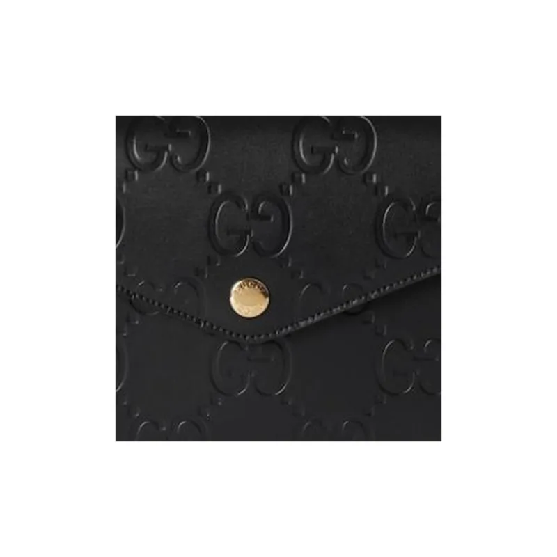 GUCCI Leather Shoulder Bag Crossbody Bag Mini Unisex Black-7