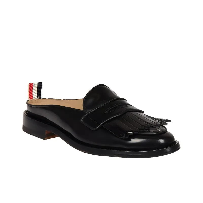THOM BROWNE Kilt Varsity Leather Penny Loafers-3