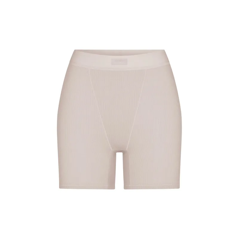 SKIMS COTTON RIB BOXER Boxer Shorts Women's STONE/Stone Color-0