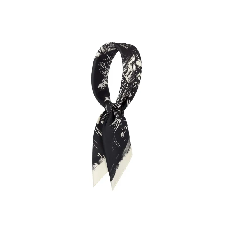 DIOR Silk Twill Silk Scarves Women's Black-2