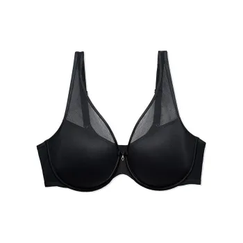 Victoria's Secret CURVY COUTURE Sheer Mesh Plunge T-Shirt Bra Black Bra Women's Black