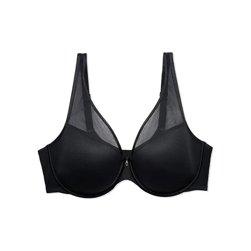 Victoria's Secret CURVY COUTURE Sheer Mesh Plunge T-Shirt Bra Black Bra Women's Black-0