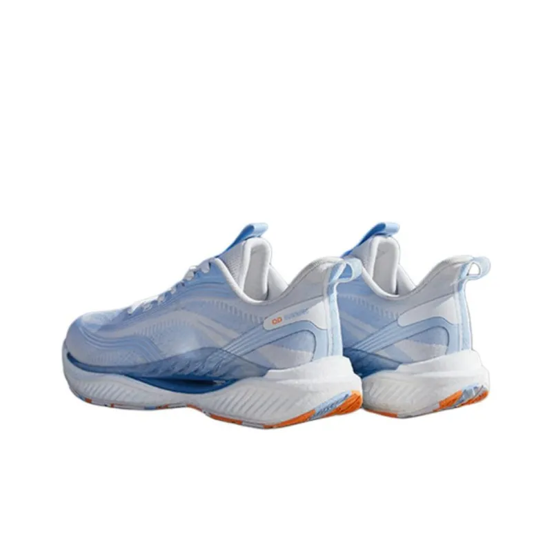 QIAODAN Breathable And Resilient Low Top Running Shoes Men's White Blue-2
