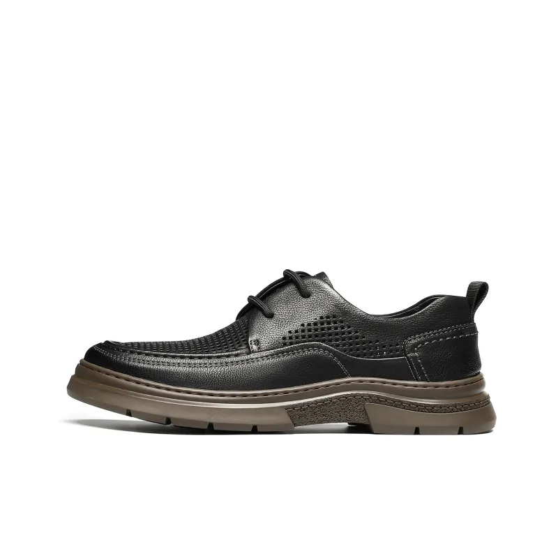 ST&SAT Dress Shoes Casual Business Men's Black Khaki-0
