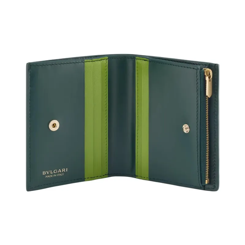 BVLGARI Sunwoo Kim Collaboration Serpenti Forever Series Calfskin Wallet Women's Forest Green-2