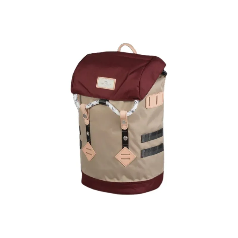 Doughnut Polyester Backpack Small Size Unisex Hazelnut & Burgundy-1