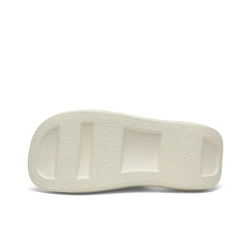 Cabbeen PU Polyurethane Cut-Out Slip-Resistant Slide Slippers Men's White-9