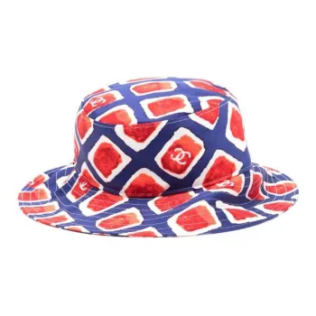 CHANEL 2000s Cc Abstract print Bucket Hat