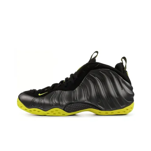 Nike Foamposite One Vintage Basketball Shoes Men Mid-Top Black/Black/Bright Green