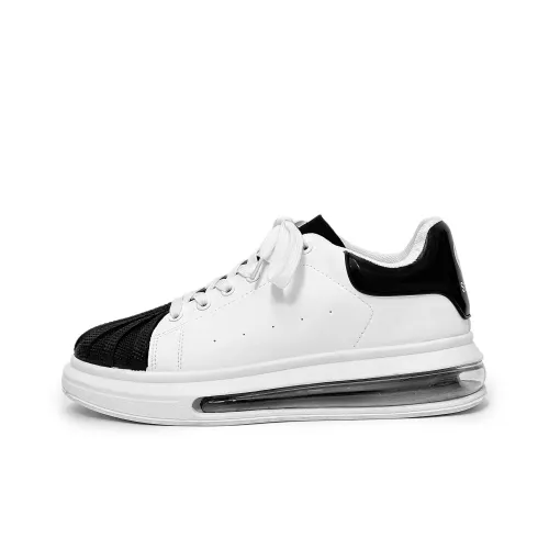 SLNU 3 Cushioning Wear Resistant Low Top Skateboard Shoes Men's Black White