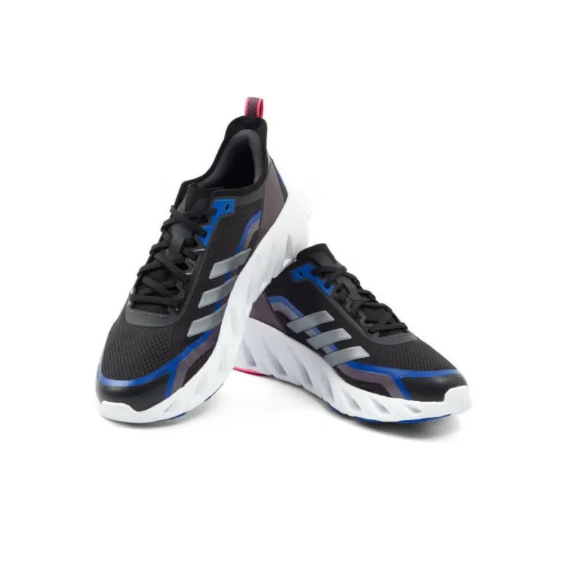 Adidas Cushioning And Breathable Low Top Running Shoes Unisex Black Purple-2