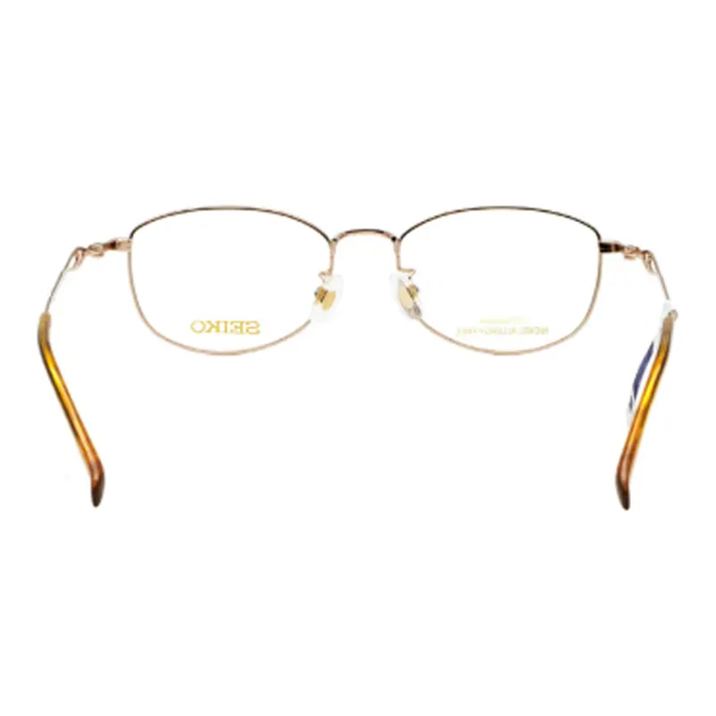 SEIKO Titanium Material Irregular Shape Eyeglass Frames Unisex Gold-3