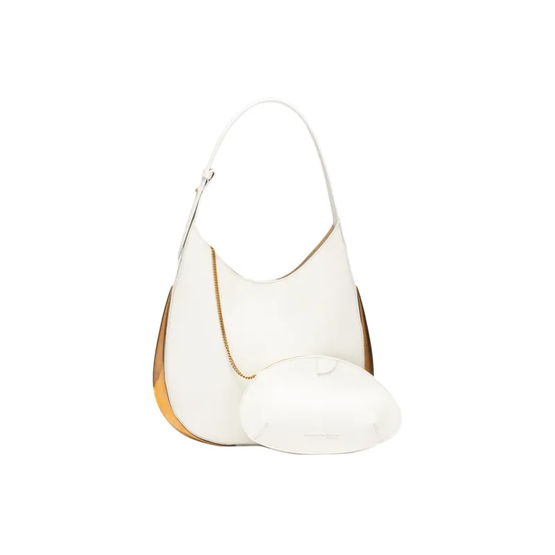 BENEDETTA BRUZZICHES Leather One Shoulder Handbag Women's Phantom White-4