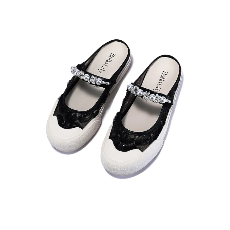BELLALILY Sequins Abrasion Resistant Slip Resistant Closed Toe Slippers Women's-3
