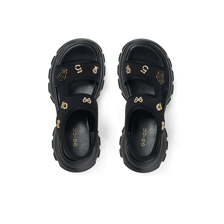 GG CC Casual Shoes Rhinestone Platform Sports Chunky Sandal Women's-1