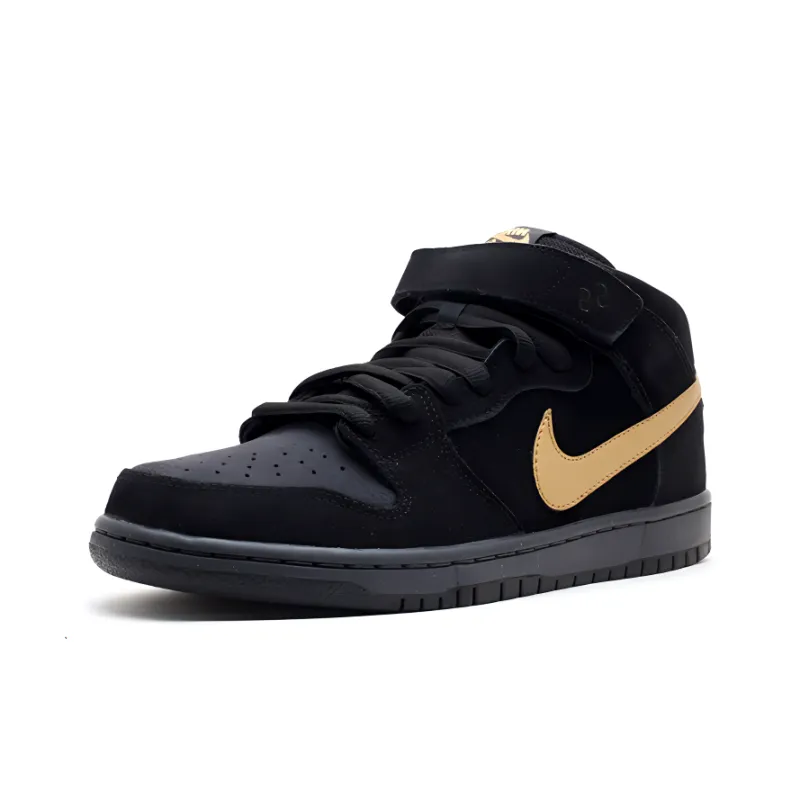 Nike Sb Dunk Mid Obsidian Metallic Gold-2