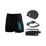 Black Blue Swimming Shorts+Swim Goggles+Swimming Cap+Swim Bag