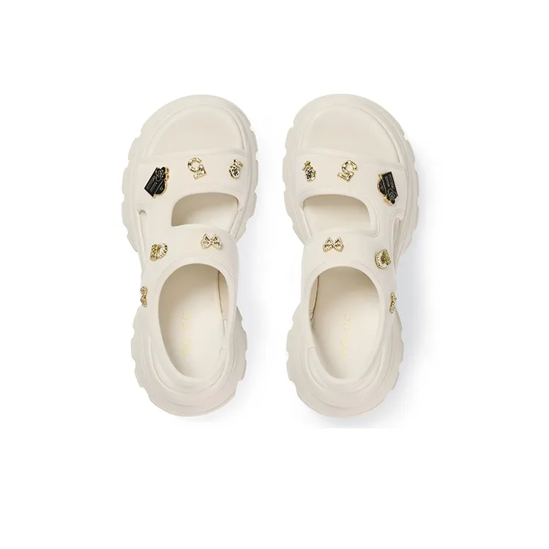 GG CC Casual Shoes Rhinestone Platform Sports Chunky Sandal Women's-7