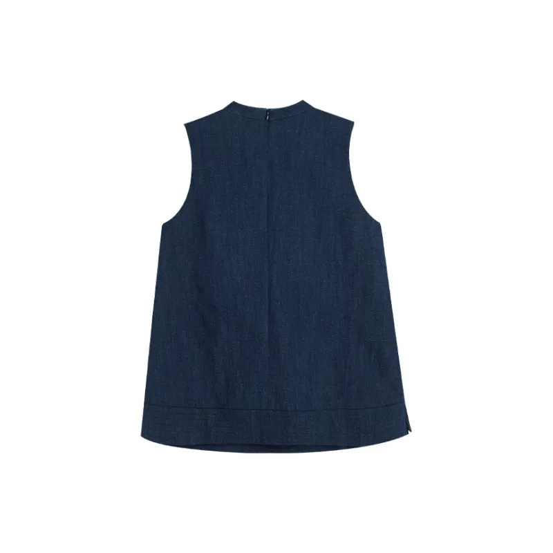 AMAZING SONG Tank Top Women's Denim Blue-1