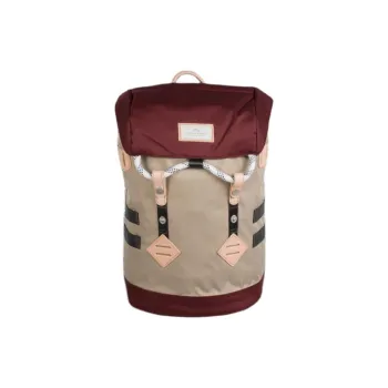 Doughnut Polyester Backpack Small Size Unisex Hazelnut & Burgundy