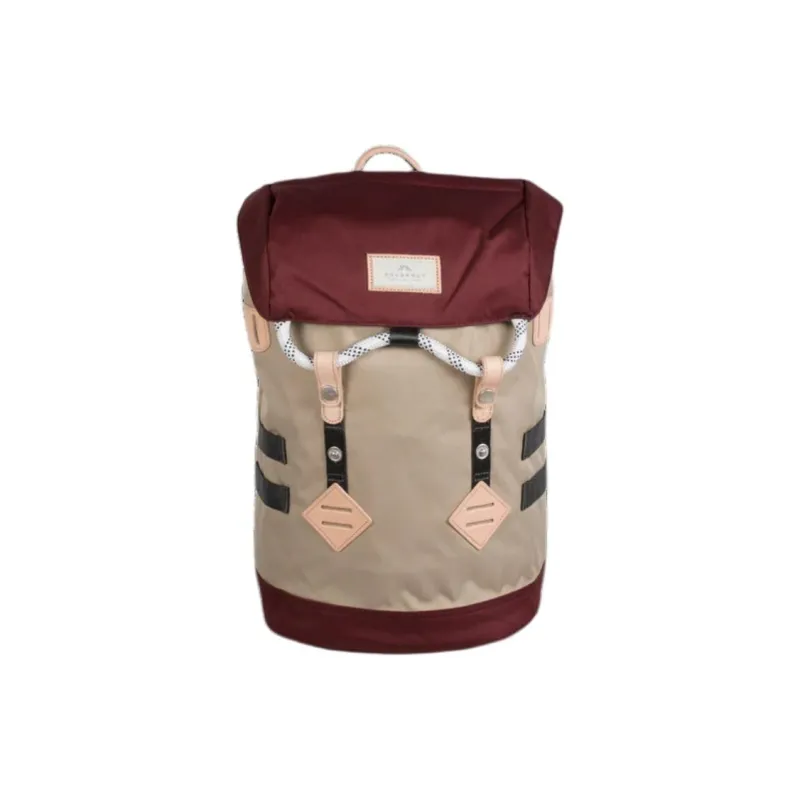 Doughnut Polyester Backpack Small Size Unisex Hazelnut & Burgundy-0