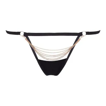 Victoria's Secret BLUEBELLA Oriana Thong Panty / BG Underpants Women's 1 Pack Black Gold