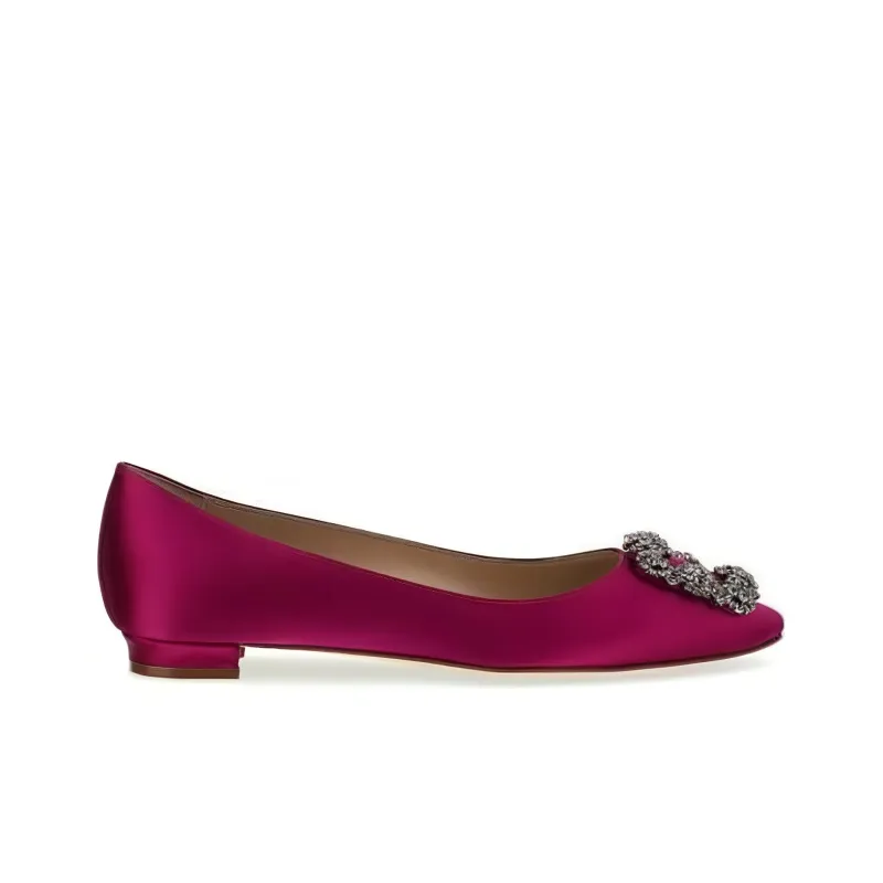 MANOLO BLAHNIK Hangisi Casual Single Shoes Women's Pink-1