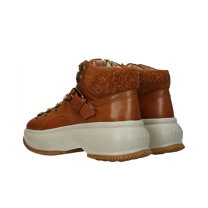 HOGAN Maxi I Active Warm Low-Top Running Shoes Women's Brown-3